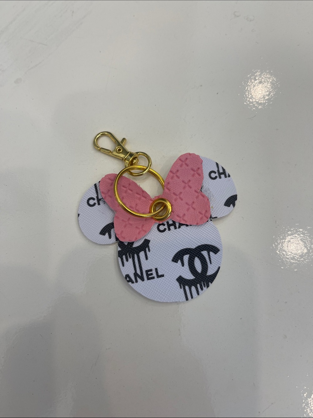 Pink Bow Logo Mickey Key & Card Holder